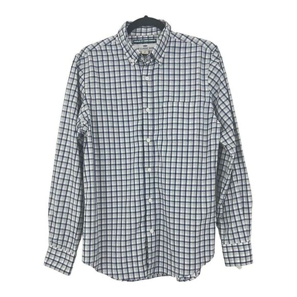 Old Navy Mens Size Small Blue White Plaid Button Down The Classic Shirt - Picture 1 of 4